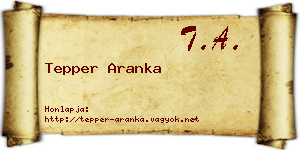 Tepper Aranka névjegykártya